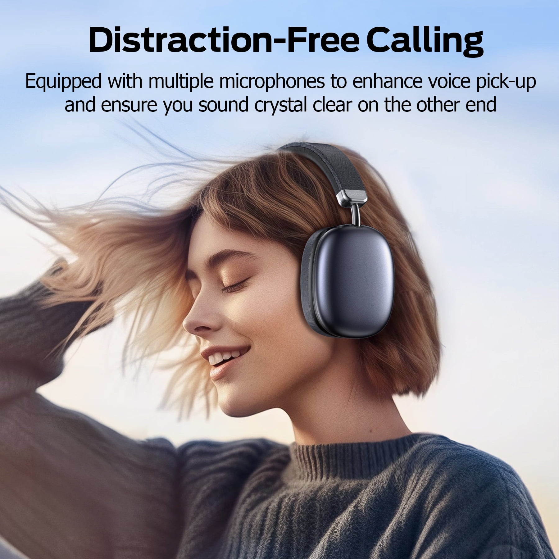 Bluetooth Headphones Over Ear, 65Hrs Playtime Wireless Headphones,Bass Boosted by 90%,Lightweight Headset with Deep Bass, Clear Call with 4 Noise Cancelling Mics,Low Latency for Travel Work Cellphone
